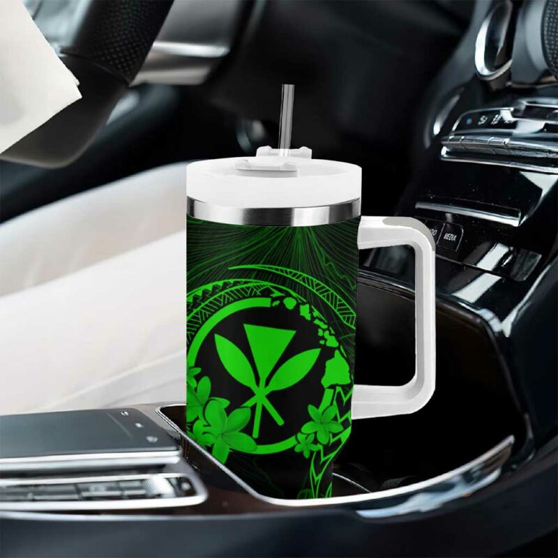 Hawaii Turtle Mix Polynesian Plumeria Green Custom Stanley Quencher 40oz Stainless Steel Tumbler With Handle - Threewoofs - Image 8