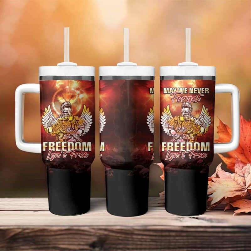 Hawaii Veterans Day May We Never Forget Freedom Isn‚Äôt Free Custom Stanley Quencher 40oz Stainless Steel Tumbler With Handle - Threewoofs - Image 4