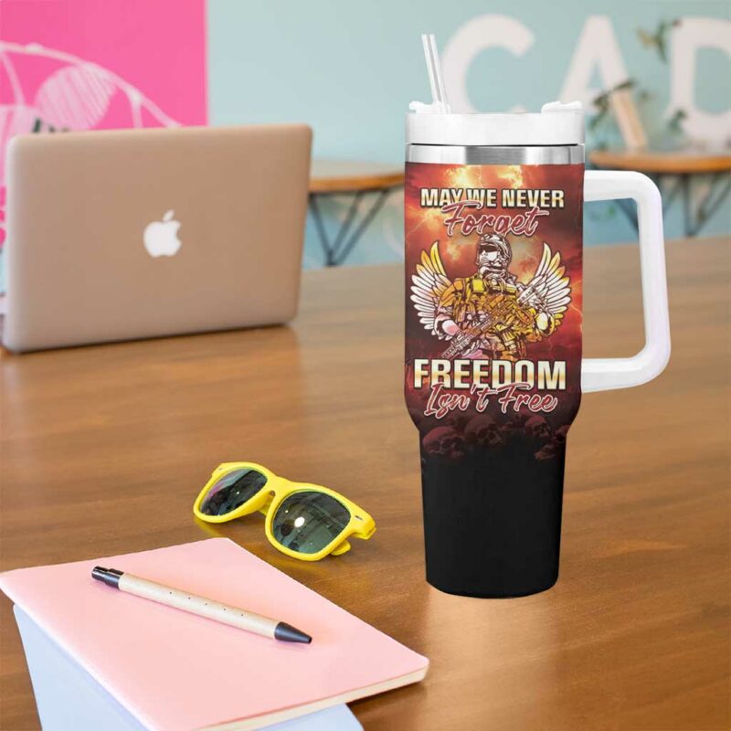 Hawaii Veterans Day May We Never Forget Freedom Isn‚Äôt Free Custom Stanley Quencher 40oz Stainless Steel Tumbler With Handle - Threewoofs - Image 5