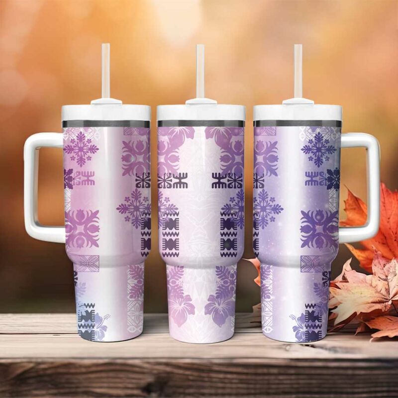 Hawaiian Quilt Vintage Galaxy Custom Stanley Quencher 40oz Stainless Steel Tumbler With Handle - Threewoofs - Image 4