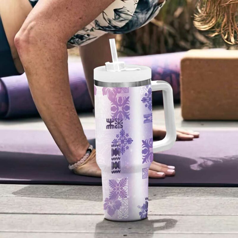 Hawaiian Quilt Vintage Galaxy Custom Stanley Quencher 40oz Stainless Steel Tumbler With Handle - Threewoofs - Image 6