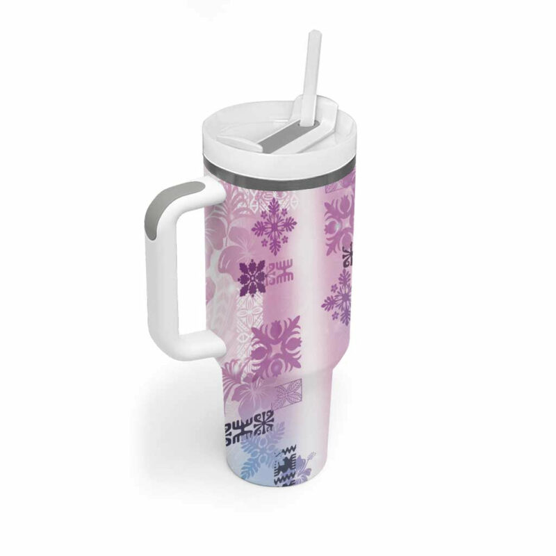 Hawaiian Quilt Vintage Galaxy Custom Stanley Quencher 40oz Stainless Steel Tumbler With Handle - Threewoofs - Image 2
