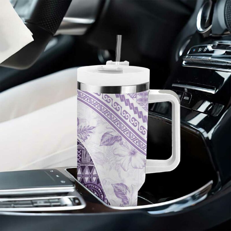 Hawaiian Tapa Traditional Vintage Violet Custom Stanley Quencher 40oz Stainless Steel Tumbler With Handle - Threewoofs - Image 8