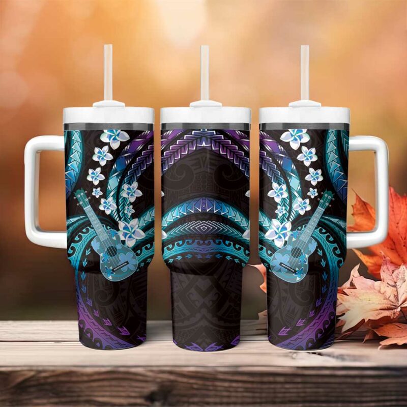 Hawaiian Ukulele Custom Stanley Quencher 40oz Stainless Steel Tumbler With Handle - Threewoofs - Image 4