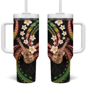 Hawaiian Ukulele Custom Stanley Quencher 40oz Stainless Steel Tumbler With Handle - Threewoofs