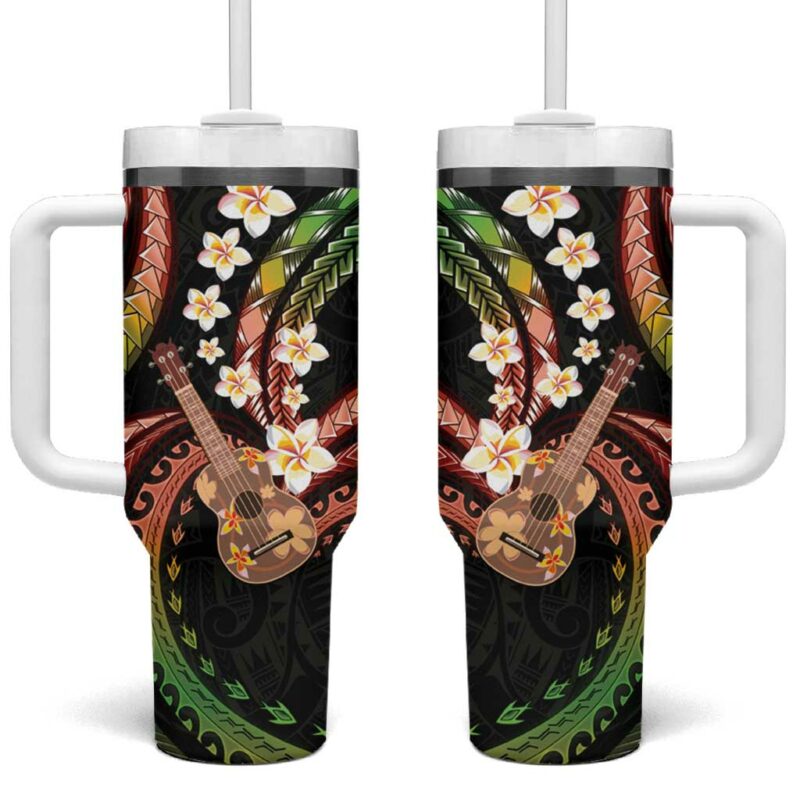 Hawaiian Ukulele Custom Stanley Quencher 40oz Stainless Steel Tumbler With Handle - Threewoofs
