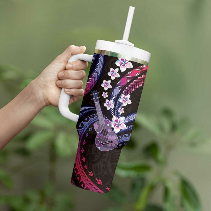 Hawaiian Ukulele Custom Stanley Quencher 40oz Stainless Steel Tumbler With Handle - Threewoofs - Image 3