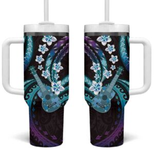 Hawaiian Ukulele Custom Stanley Quencher 40oz Stainless Steel Tumbler With Handle - Threewoofs