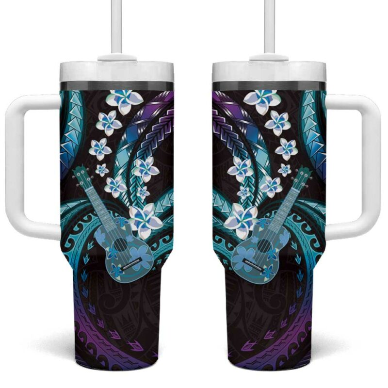 Hawaiian Ukulele Custom Stanley Quencher 40oz Stainless Steel Tumbler With Handle - Threewoofs