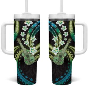 Hawaiian Ukulele Custom Stanley Quencher 40oz Stainless Steel Tumbler With Handle - Threewoofs