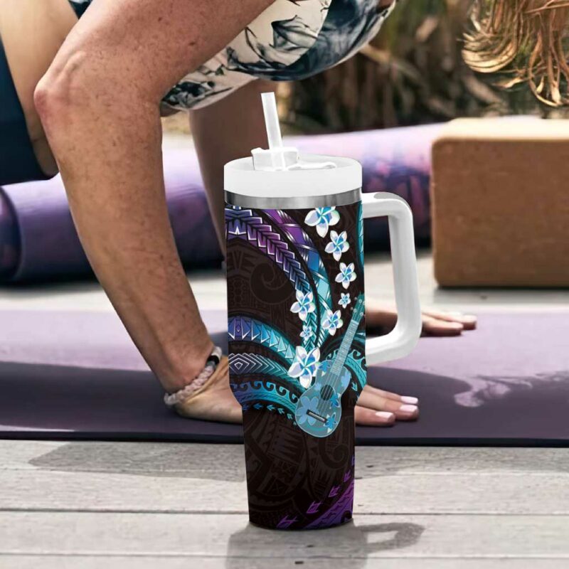 Hawaiian Ukulele Custom Stanley Quencher 40oz Stainless Steel Tumbler With Handle - Threewoofs - Image 6