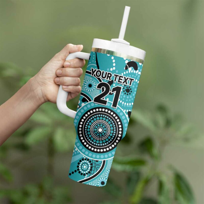 Heat Cricket Australian Aboriginal Custom Stanley Quencher 40oz Stainless Steel Tumbler With Handle - Threewoofs - Image 4