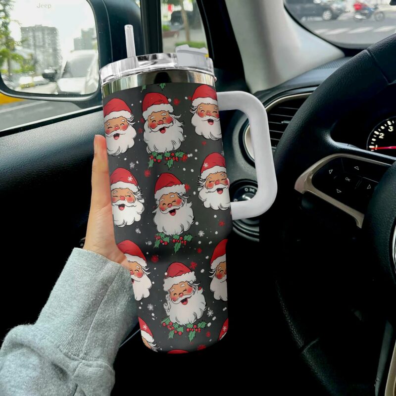 Ho-Ho-Holiday Santa Christmas Custom Stanley Quencher 40oz Stainless Steel Tumbler With Handle - Threewoofs - Image 2