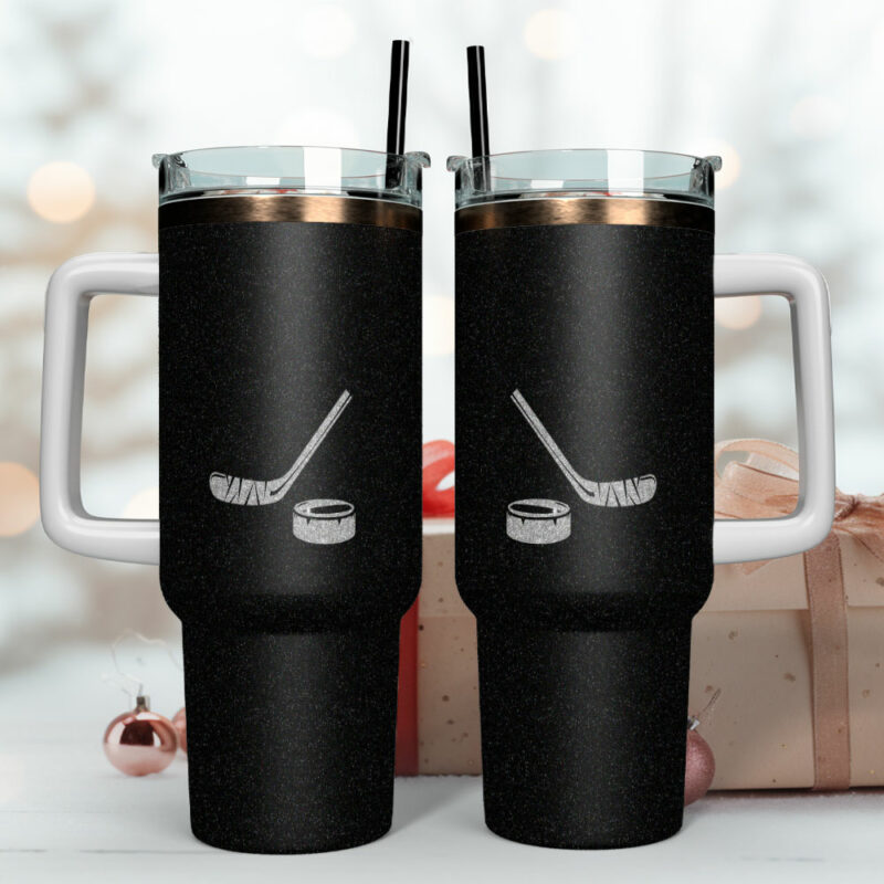 Hockey Sticks Sports Custom Stanley Quencher 40oz Stainless Steel Tumbler With Handle - Threewoofs - Image 4