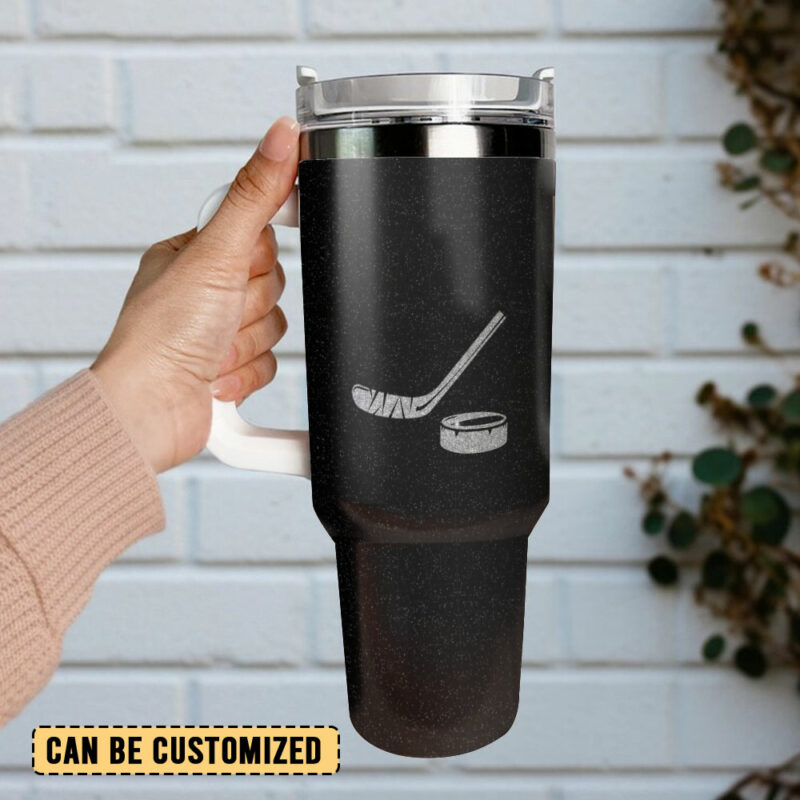 Hockey Sticks Sports Custom Stanley Quencher 40oz Stainless Steel Tumbler With Handle - Threewoofs - Image 3