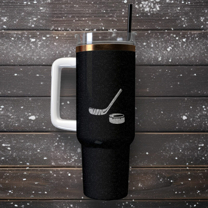 Hockey Sticks Sports Custom Stanley Quencher 40oz Stainless Steel Tumbler With Handle - Threewoofs - Image 2