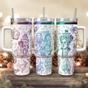 Hocus Pocus Movies Custom Stanley Quencher 40oz Stainless Steel Tumbler With Handle - Threewoofs