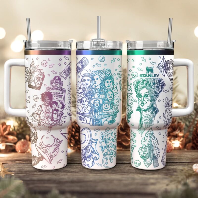 Hocus Pocus Movies Custom Stanley Quencher 40oz Stainless Steel Tumbler With Handle - Threewoofs