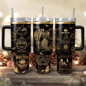 Hocus Pocus Movies Custom Stanley Quencher 40oz Stainless Steel Tumbler With Handle - Threewoofs