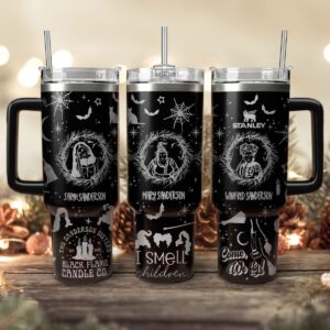 Hocus Pocus Movies Custom Stanley Quencher 40oz Stainless Steel Tumbler With Handle - Threewoofs