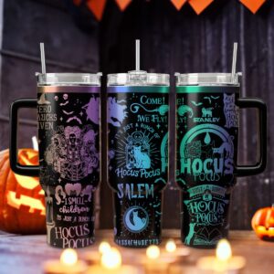 Hocus Pocus Movies Custom Stanley Quencher 40oz Stainless Steel Tumbler With Handle - Threewoofs