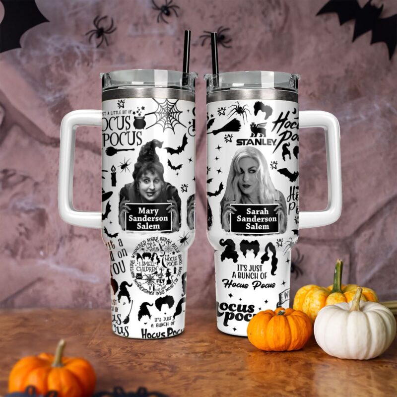 Hocus Pocus Movies Custom Stanley Quencher 40oz Stainless Steel Tumbler With Handle - Threewoofs - Image 2