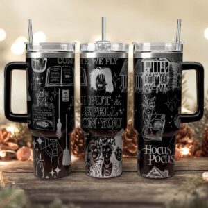 Hocus Pocus Movies Custom Stanley Quencher 40oz Stainless Steel Tumbler With Handle - Threewoofs