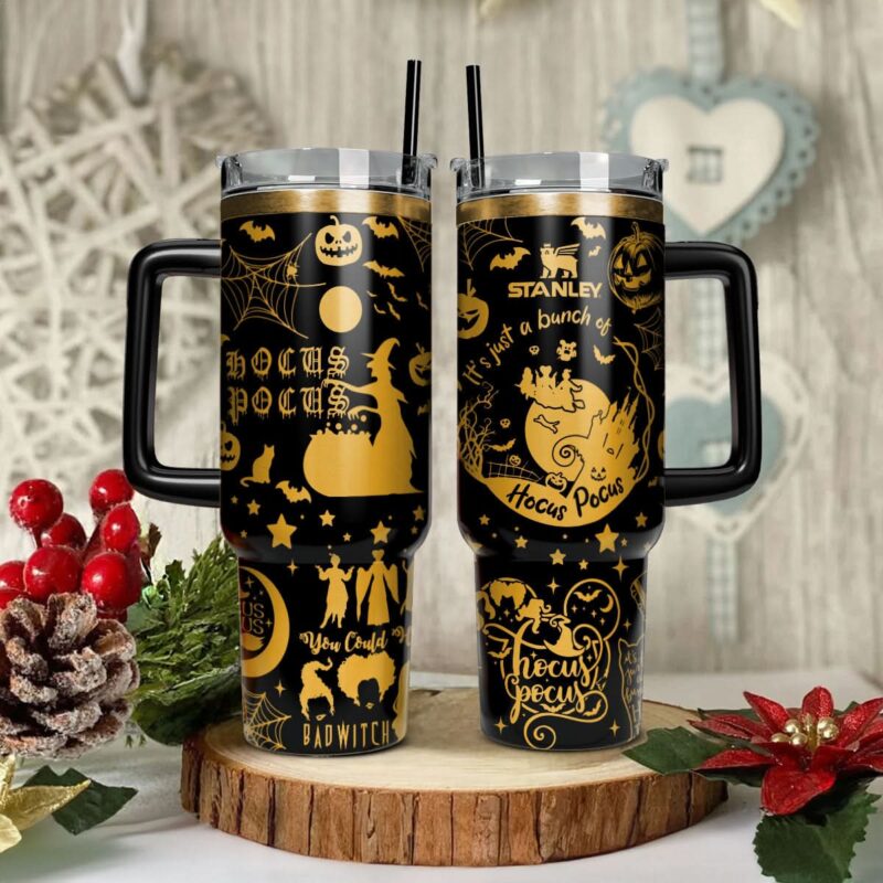 Hocus Pocus Movies Custom Stanley Quencher 40oz Stainless Steel Tumbler With Handle - Threewoofs