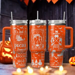 Hocus Pocus Movies Custom Stanley Quencher 40oz Stainless Steel Tumbler With Handle - Threewoofs