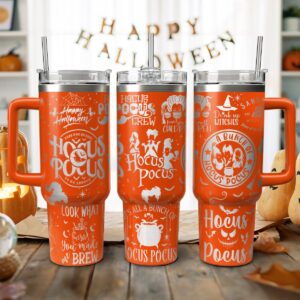 Hocus Pocus Movies Custom Stanley Quencher 40oz Stainless Steel Tumbler With Handle - Threewoofs