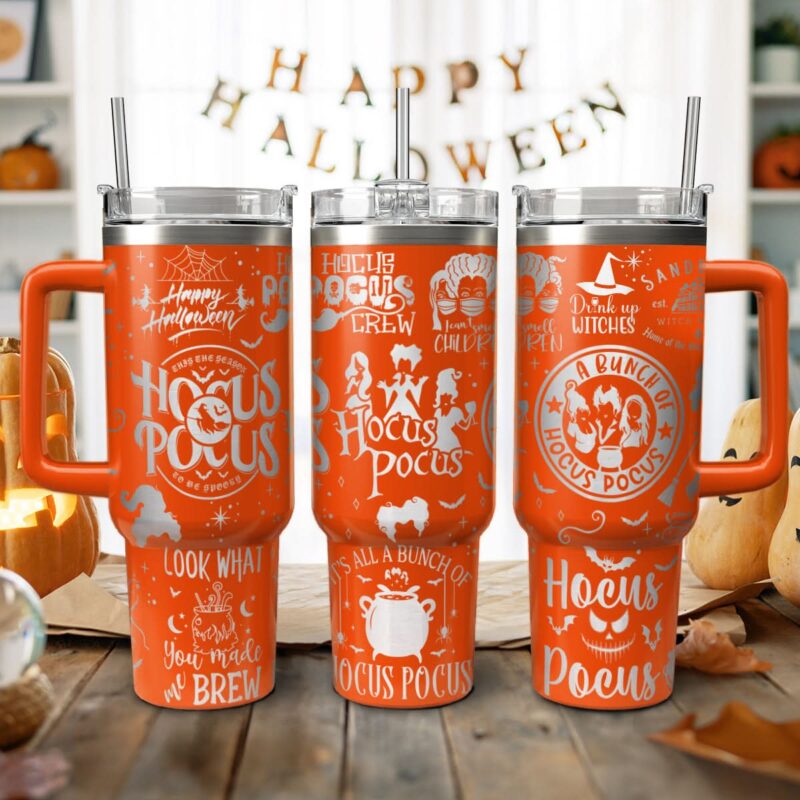 Hocus Pocus Movies Custom Stanley Quencher 40oz Stainless Steel Tumbler With Handle - Threewoofs