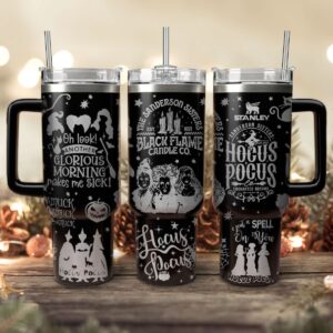 Hocus Pocus Movies Custom Stanley Quencher 40oz Stainless Steel Tumbler With Handle - Threewoofs