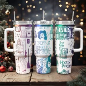 Hocus Pocus Movies Custom Stanley Quencher 40oz Stainless Steel Tumbler With Handle - Threewoofs