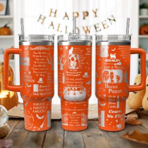 Hocus Pocus Movies Custom Stanley Quencher 40oz Stainless Steel Tumbler With Handle - Threewoofs