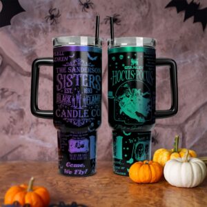 Hocus Pocus Movies Custom Stanley Quencher 40oz Stainless Steel Tumbler With Handle - Threewoofs