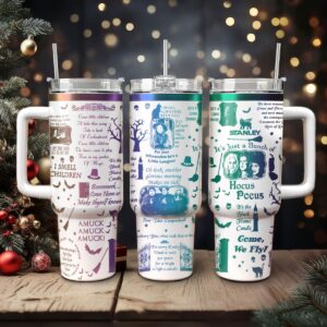 Hocus Pocus Movies Custom Stanley Quencher 40oz Stainless Steel Tumbler With Handle - Threewoofs