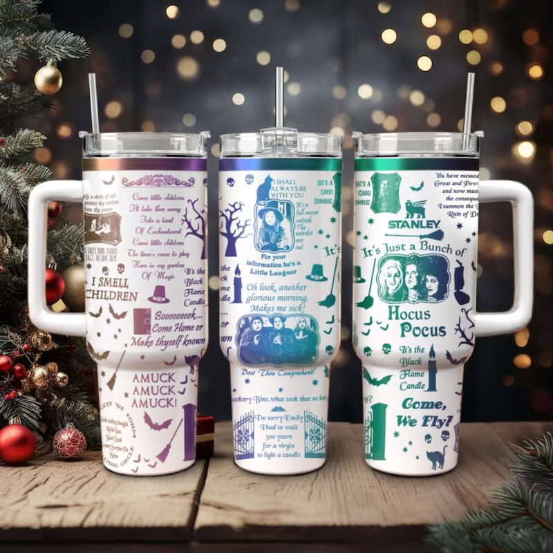 Hocus Pocus Movies Custom Stanley Quencher 40oz Stainless Steel Tumbler With Handle - Threewoofs