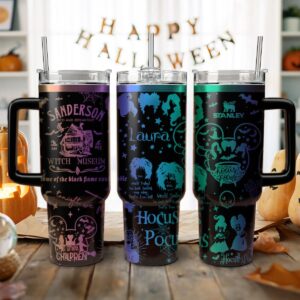 Hocus Pocus Movies Custom Stanley Quencher 40oz Stainless Steel Tumbler With Handle - Threewoofs