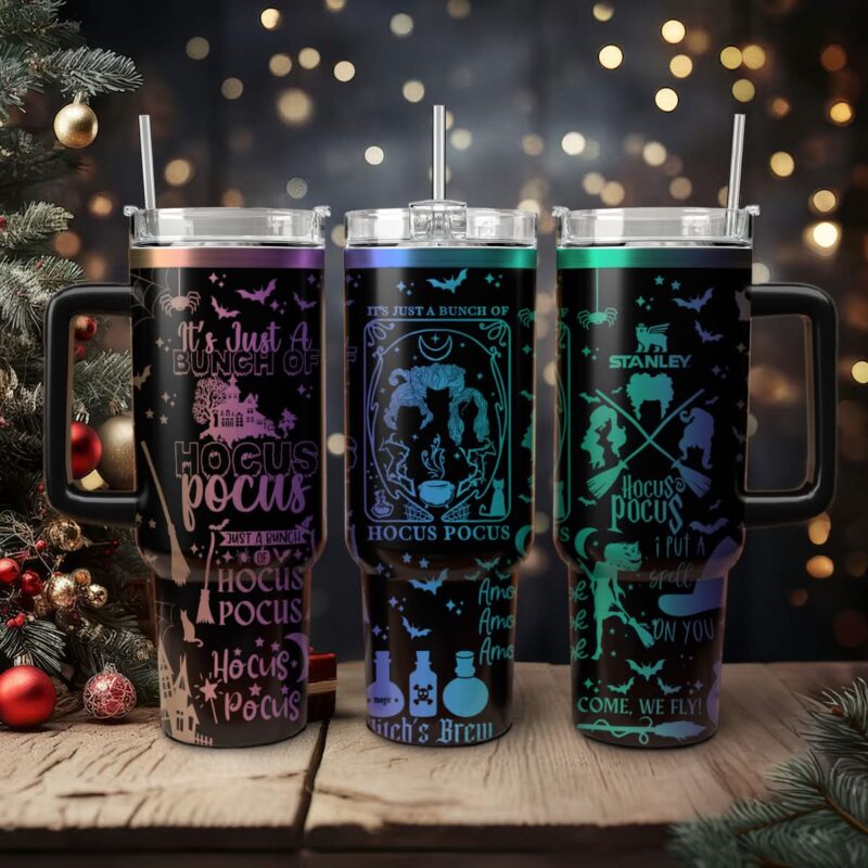 Hocus Pocus Movies Custom Stanley Quencher 40oz Stainless Steel Tumbler With Handle - Threewoofs