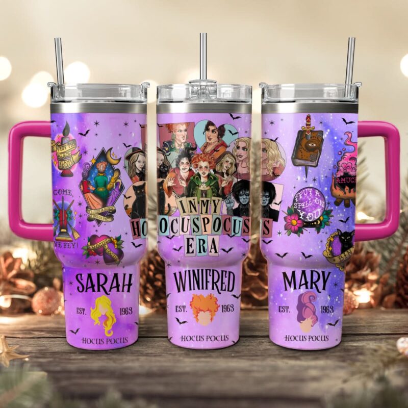 Hocus Pocus Movies Custom Stanley Quencher 40oz Stainless Steel Tumbler With Handle - Threewoofs - Image 2