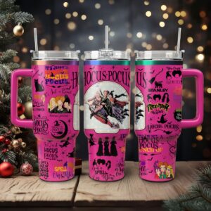 Hocus Pocus Movies Custom Stanley Quencher 40oz Stainless Steel Tumbler With Handle - Threewoofs
