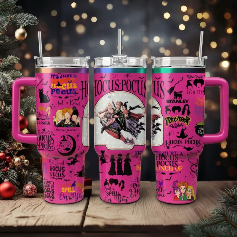 Hocus Pocus Movies Custom Stanley Quencher 40oz Stainless Steel Tumbler With Handle - Threewoofs