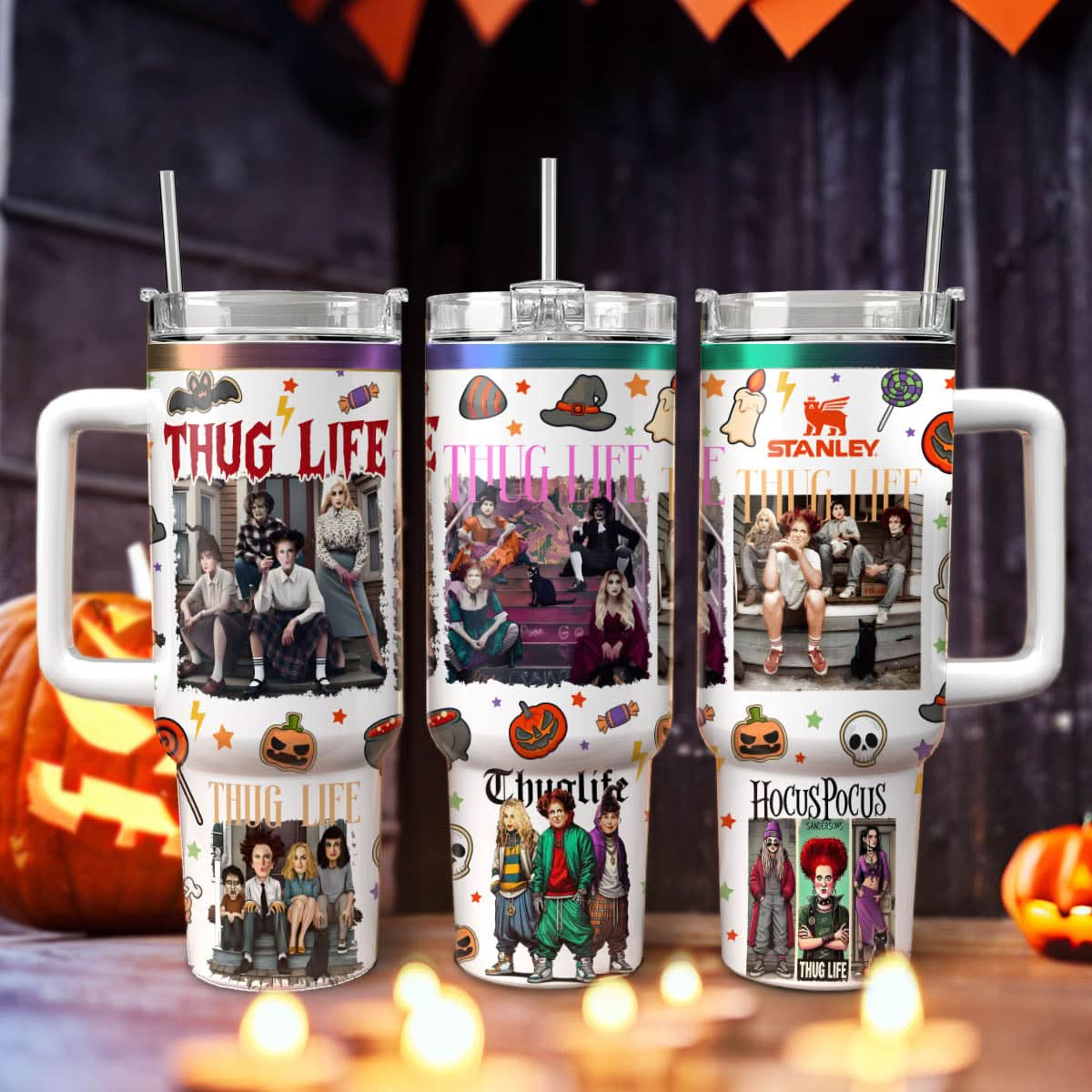 Hocus Pocus Movies Custom Stanley Quencher 40oz Stainless Steel Tumbler With Handle - Threewoofs - Image 2