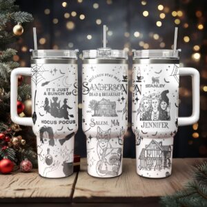 Hocus Pocus Movies Custom Stanley Quencher 40oz Stainless Steel Tumbler With Handle - Threewoofs