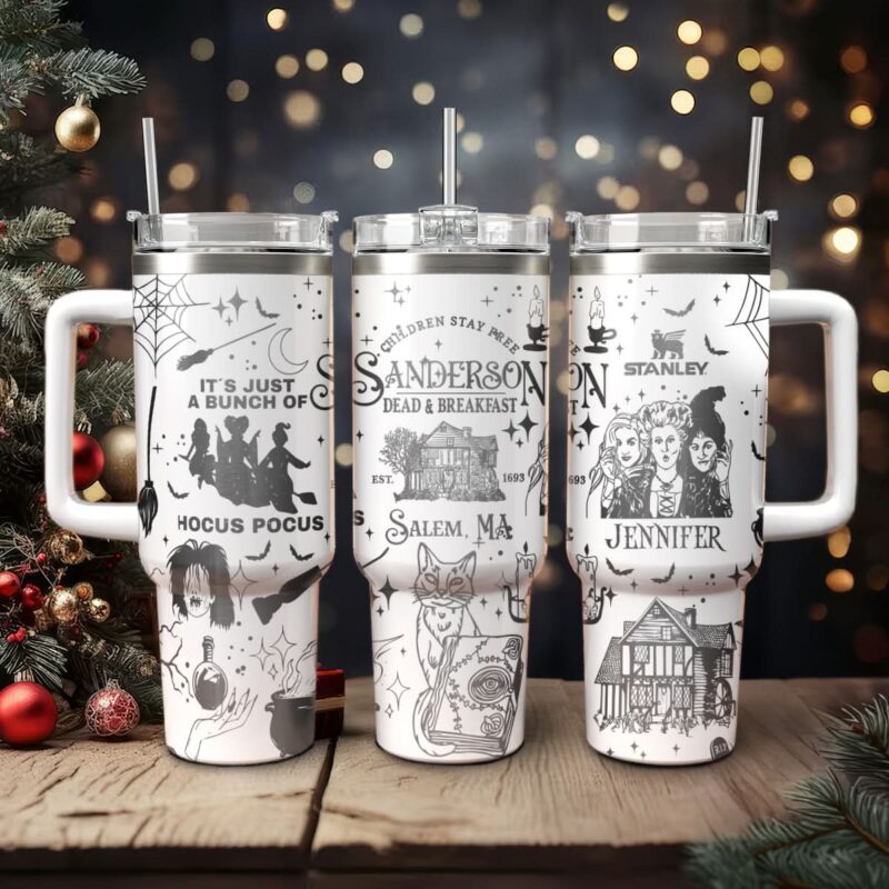 Hocus Pocus Movies Custom Stanley Quencher 40oz Stainless Steel Tumbler With Handle - Threewoofs