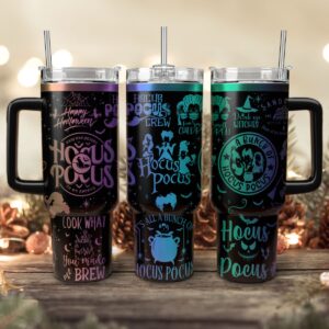 Hocus Pocus Movies Custom Stanley Quencher 40oz Stainless Steel Tumbler With Handle - Threewoofs