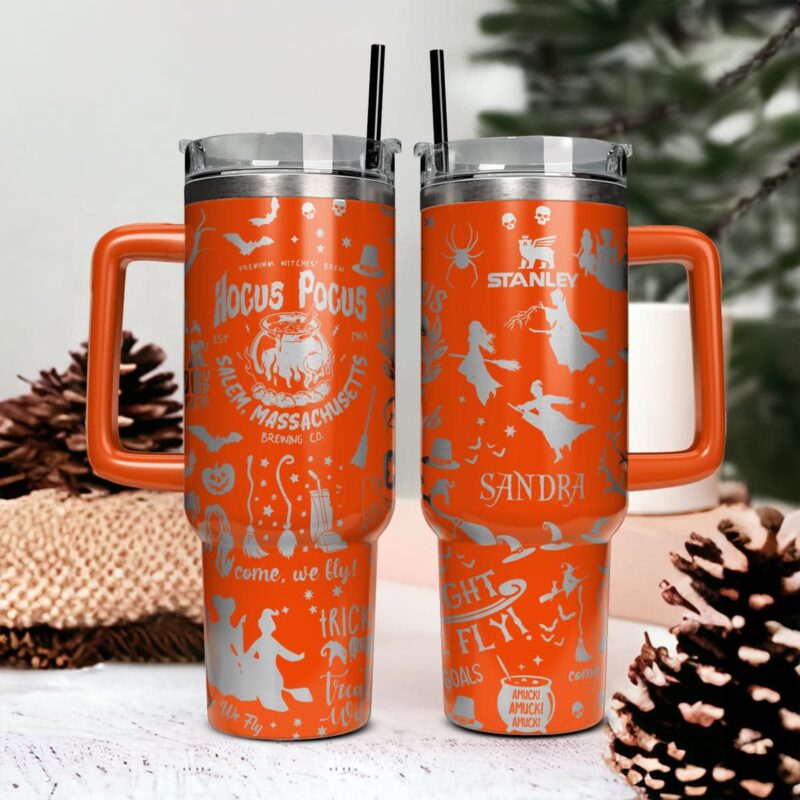 Hocus Pocus Movies Custom Stanley Quencher 40oz Stainless Steel Tumbler With Handle - Threewoofs