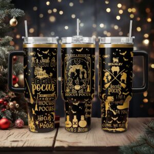 Hocus Pocus Movies Custom Stanley Quencher 40oz Stainless Steel Tumbler With Handle - Threewoofs