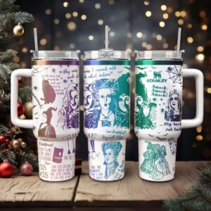 Hocus Pocus Movies Custom Stanley Quencher 40oz Stainless Steel Tumbler With Handle - Threewoofs