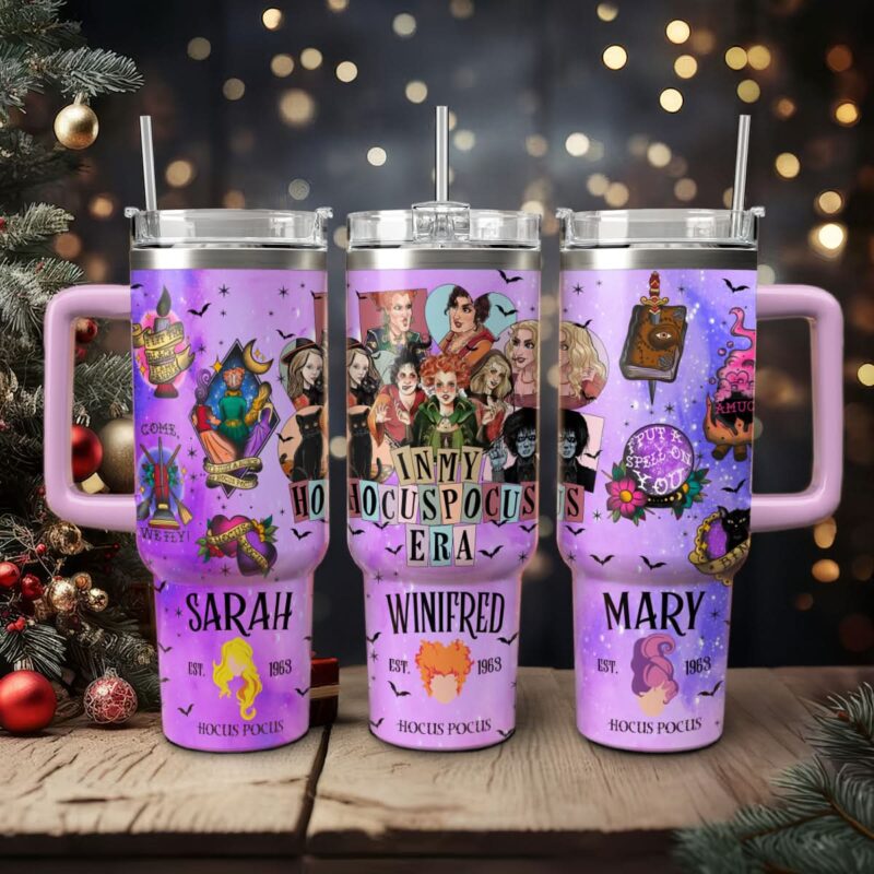 Hocus Pocus Movies Custom Stanley Quencher 40oz Stainless Steel Tumbler With Handle - Threewoofs - Image 5